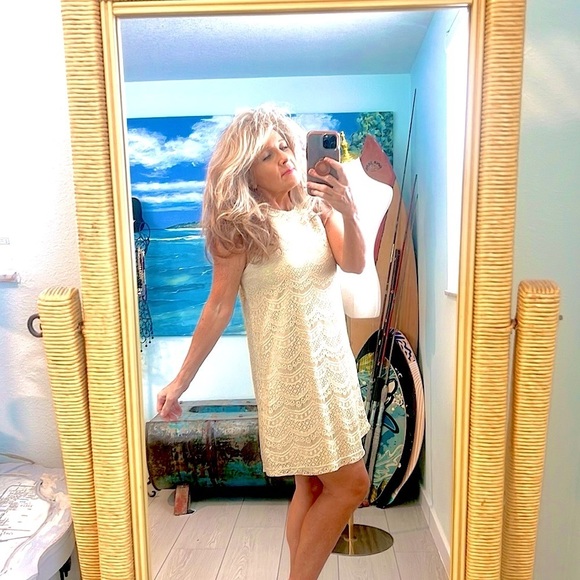 Lovely Day,(Made in USA),Lightweight Shimmering-Gold,Textured,Dress Up or Down,S - Picture 5 of 10